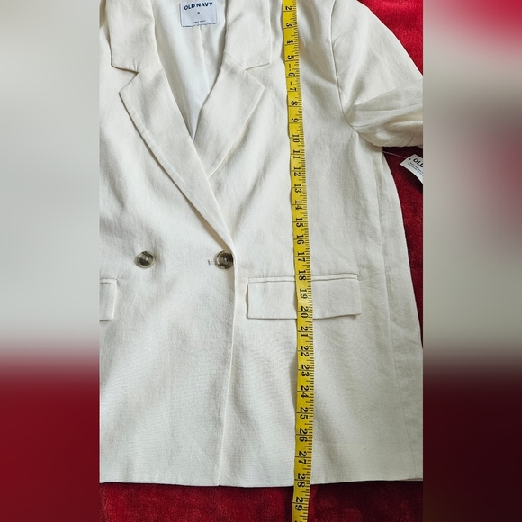 Old Navy - NWT - Cream Double Breasted Blazer with Button Details - Size Medium - Picture 8 of 12